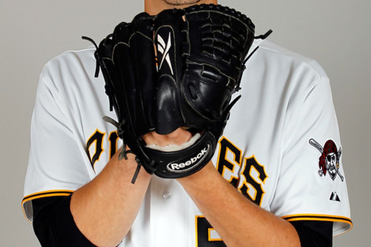 BRADENTON FL - FEBRUARY 20:  Pitcher Charlie Morton #50 of the Pittsburgh Pirates poses for a photo during photo day at Pirate City on February 20 2011 in Bradenton Florida.  (Photo by J. Meric/Getty Images)