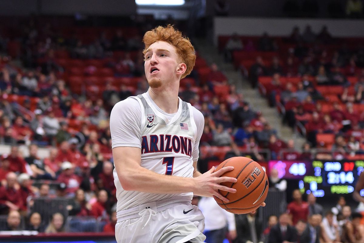 Arizona Wildcats guard Nico Mannion against the Washington State Cougars in the second half at Beasley Coliseum.&nbsp;