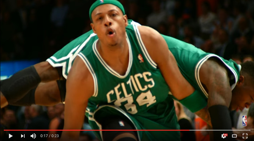 Nate Robinson jumping over Paul Pierce’s back