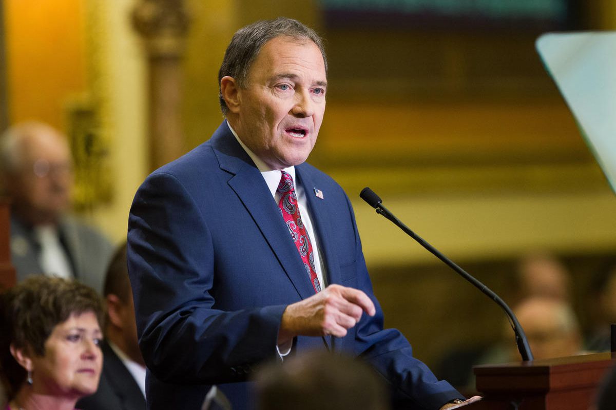 FILE — Utah Governor Gary R. Herbert, delivers his State of the State address from the House of Representatives at the State Capitol in Salt Lake City Wednesday, Jan. 27, 2016.