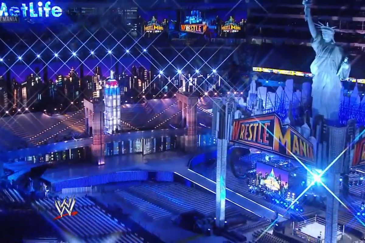 Gallery Photo: WrestleMania 29 stage set up photo gallery from MetLife Stadium in New Jersey