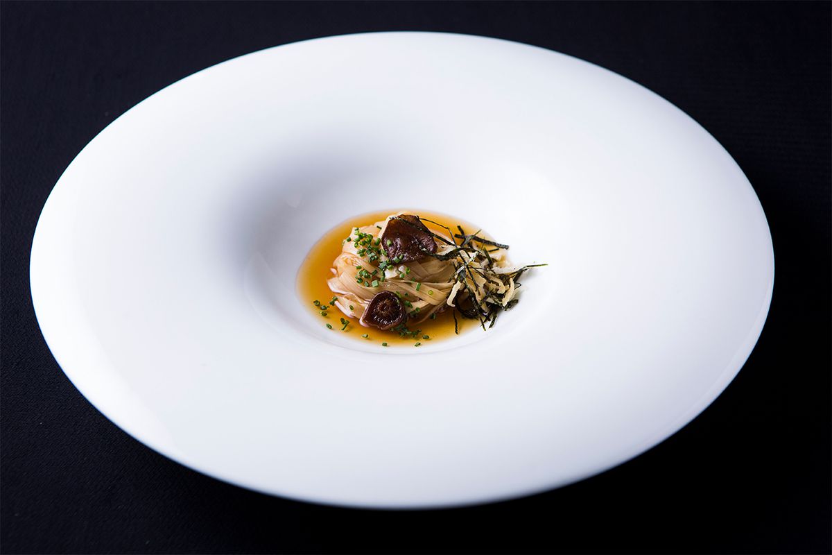 A dish at D.O.M., which has two Michelin stars 