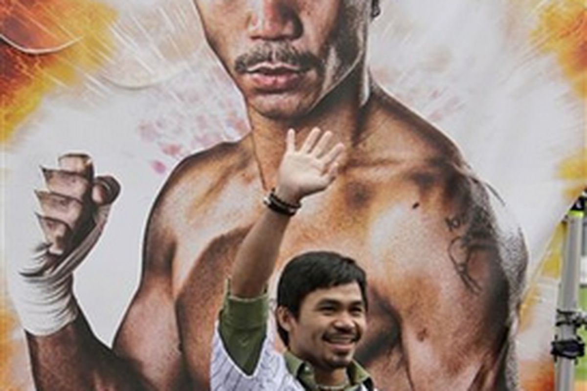 Manny Pacquiao isn't worried about Miguel Cotto's size, and feels his speed will be the major difference. The two meet on November 14 in Las Vegas. (AP Photo)