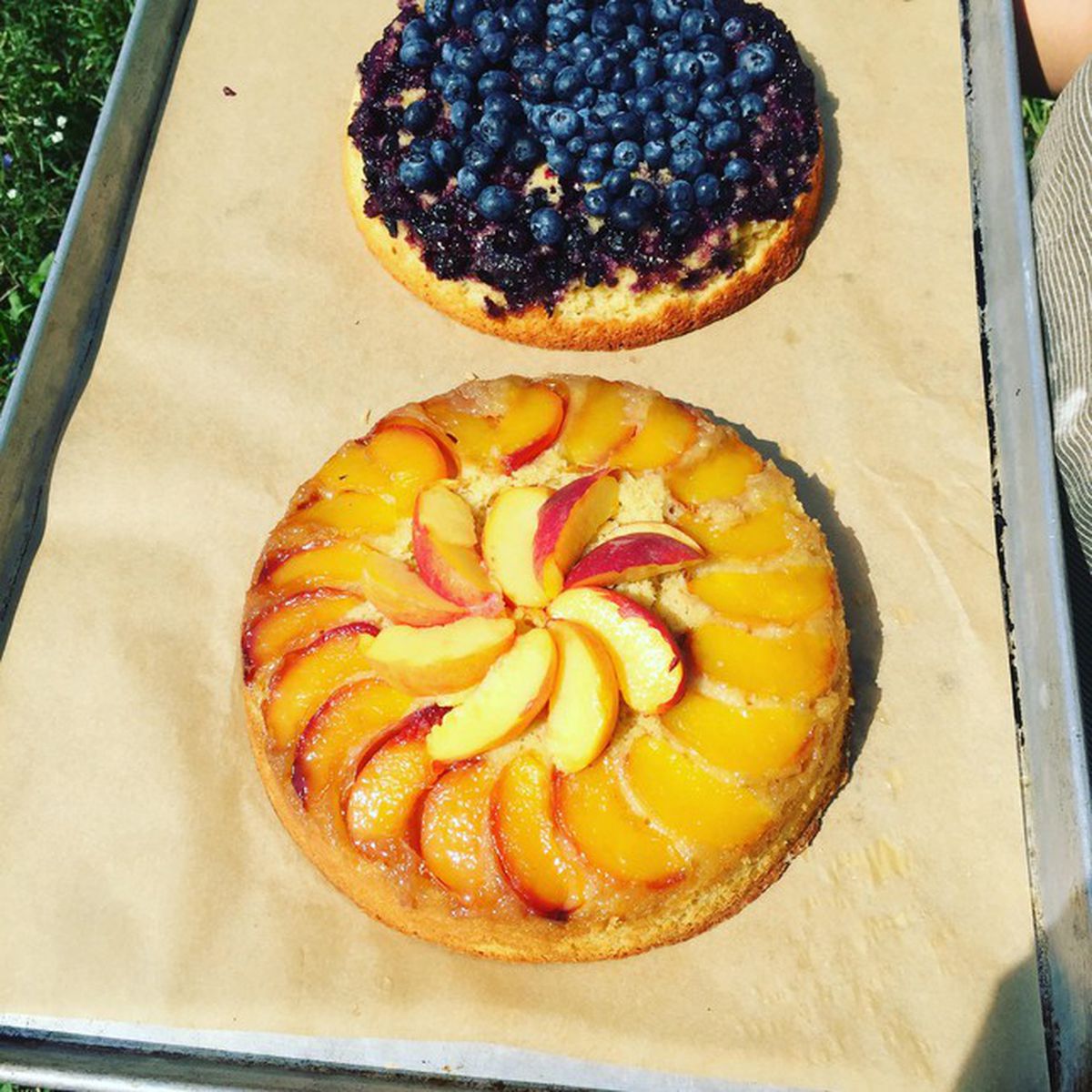 Peach and blueberry tarts