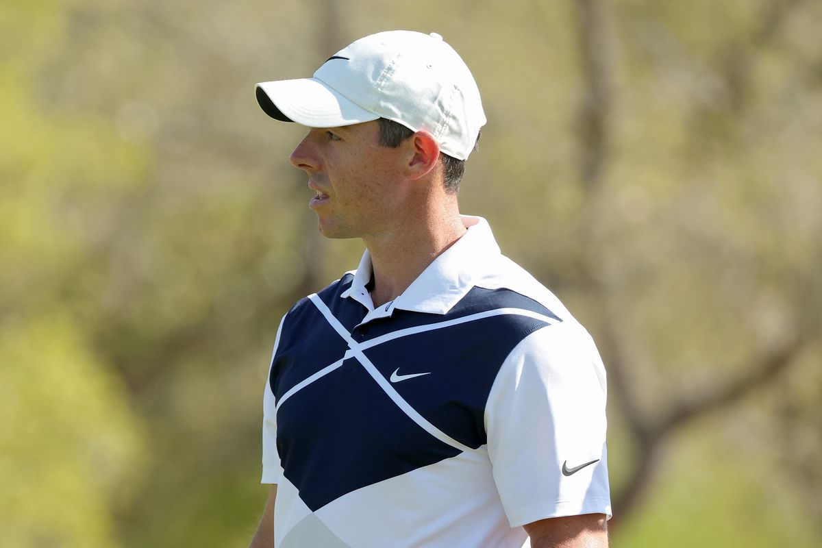 Rory McIlroy of Northern Ireland walks off the 12th green during the second round of the Valero Texas Open at TPC San Antonio on April 01, 2022 in San Antonio, Texas.