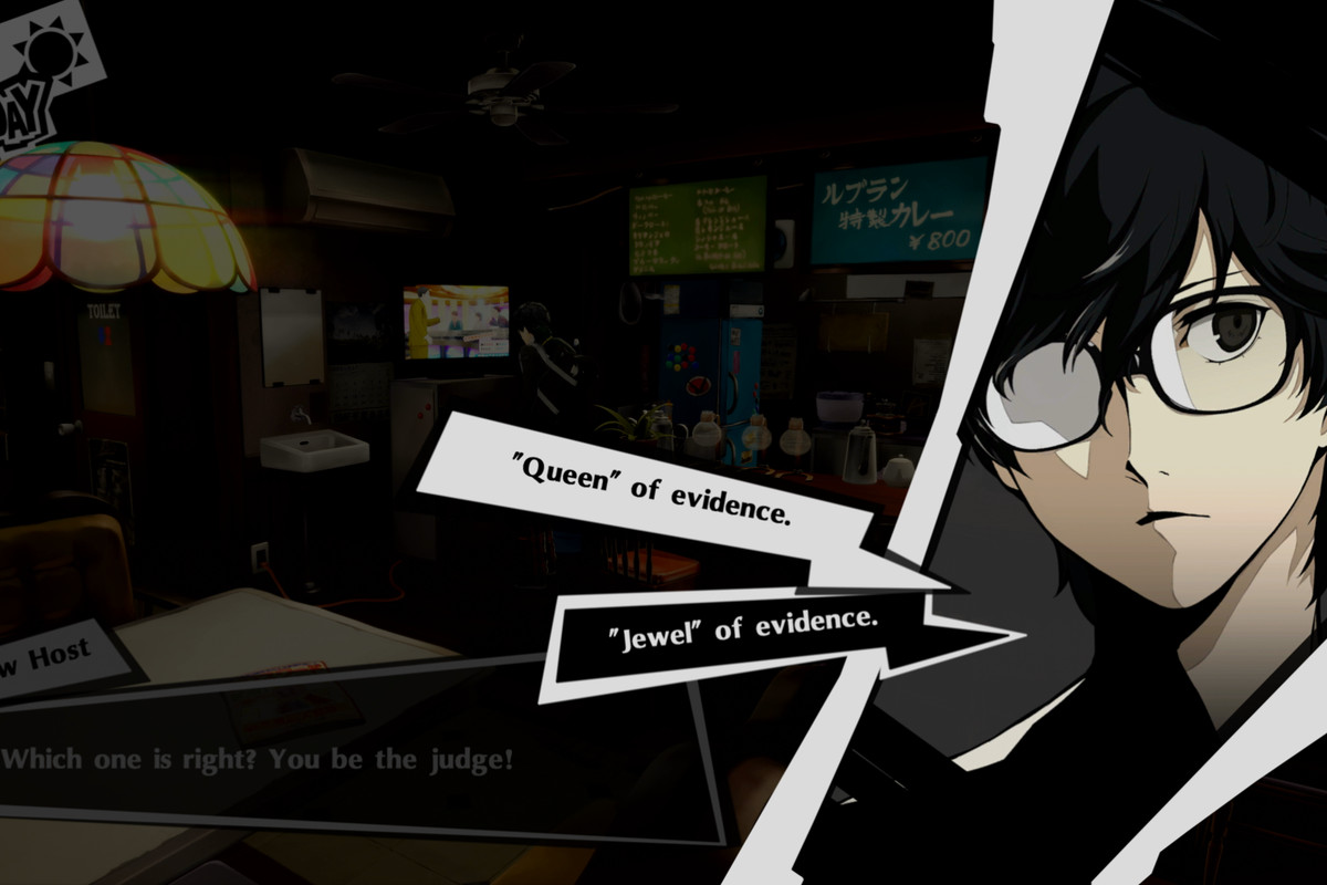 Joker in Persona 5 Royal is prompted with two answers: “Queen” of evidence and “Jewel” of evidence