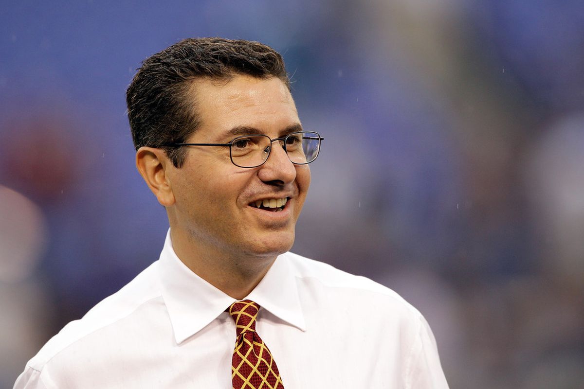 BALTIMORE, MD - AUGUST 25: Washington Redskins owner Dan Snyder walks the sidelines prior to the start of a preseason game against the Baltimore Ravens at M&T Bank Stadium on August 25, 2011 in Baltimore, Maryland.  (Photo by Rob Carr/Getty Images)