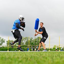 Detroit Lions running back Reggie Bush (21) during minicamp at Lions training facility.