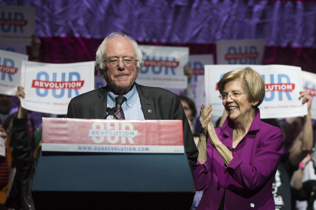 Bernie Sanders And Elizabeth Warren Hold Progressive Political Rally In Boston