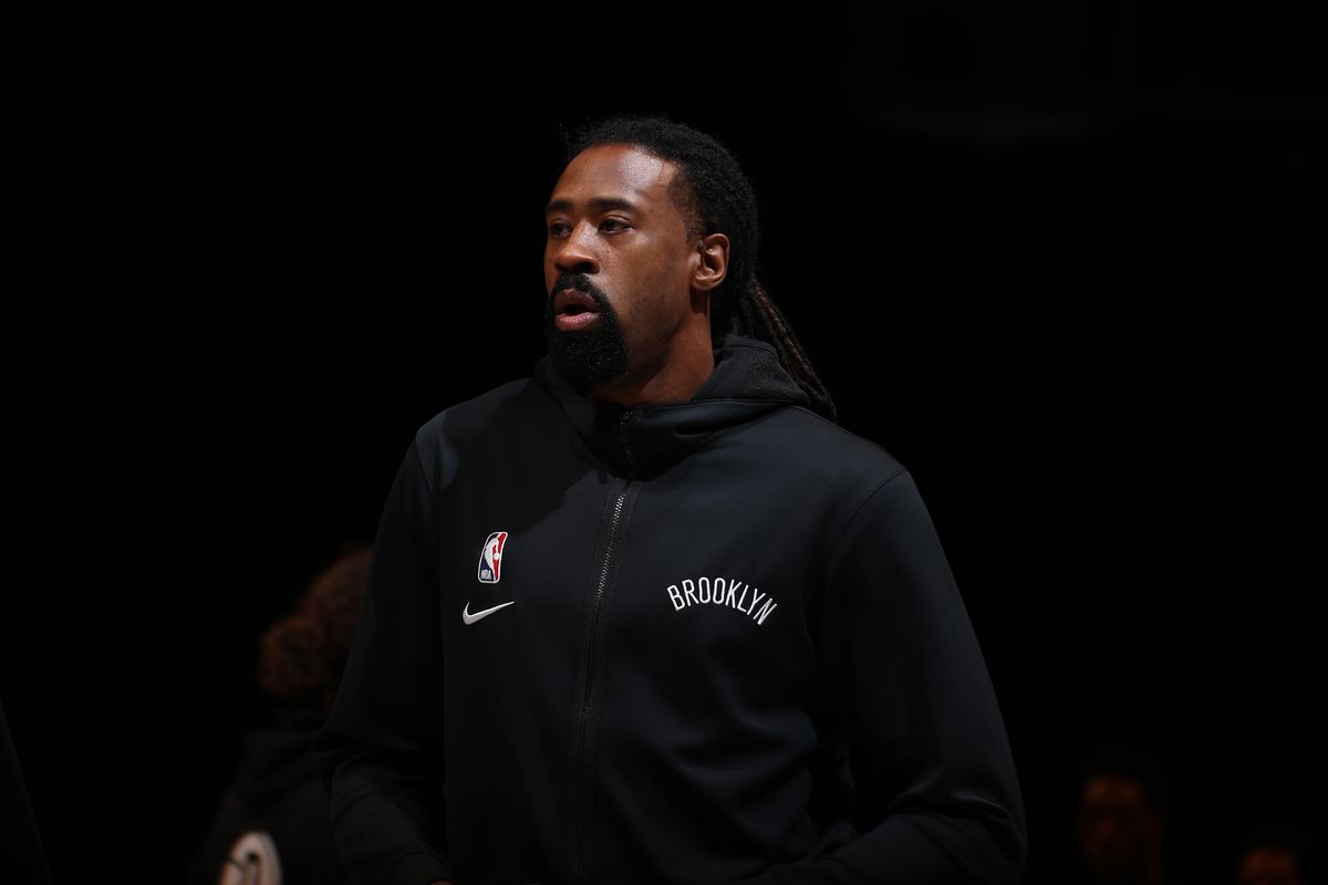 DeAndre Jordan of the Brooklyn Nets looks on prior to a game against the Miami Heat on January 23, 2021 at Barclays Center in Brooklyn, New York.&nbsp;