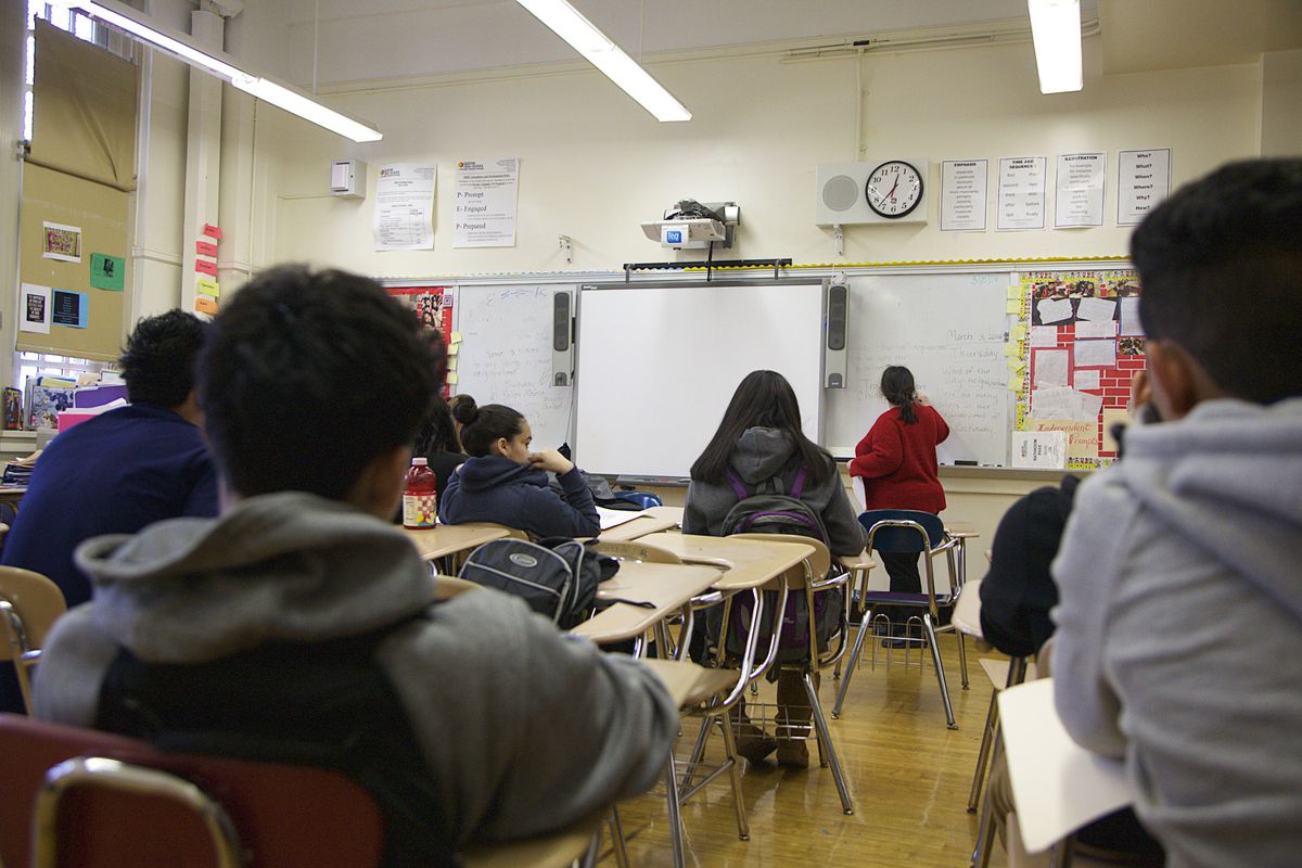 An English as a Second Language classroom at a Queens high school in 2016. 