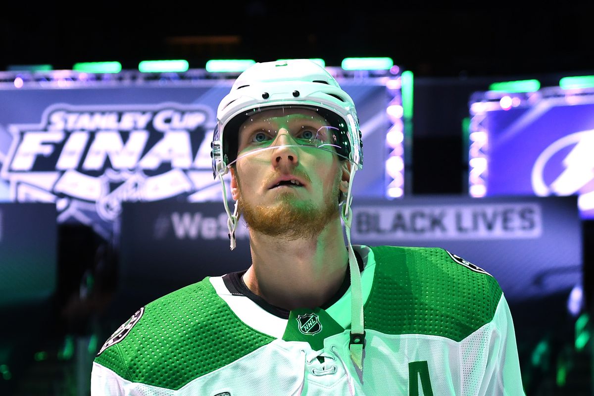 John Klingberg before the Stanley Cup Finals against the Tampa Bay Lightning in 2020.