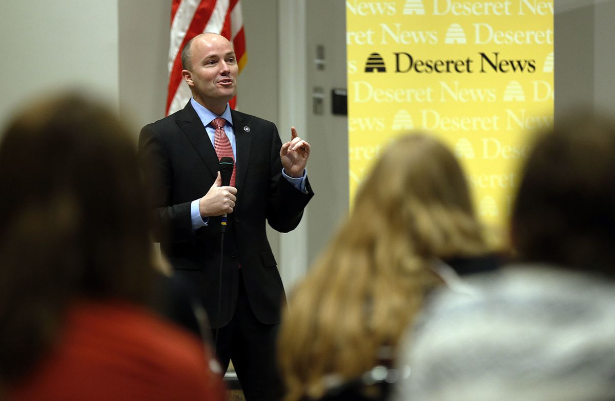 Lt. Gov. Spencer Cox speaks during the Beyond the March student forum at the Capitol in Salt Lake City on Monday, March 19, 2018. Beyond the March was held to help create positive local change and continue crucial conversations in our schools.