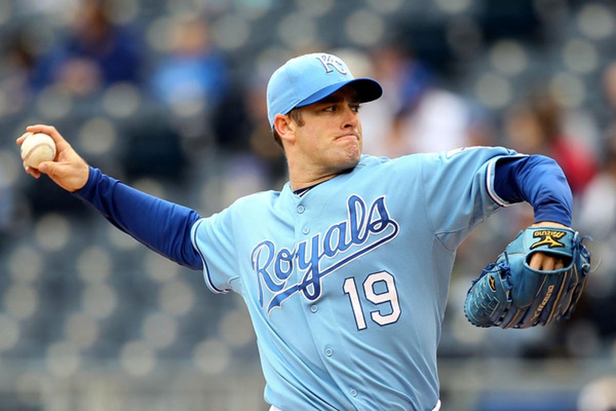 KANSAS CITY, MO - MAY 16:  Starting pitcher Brian Bannister #19 of the Kansas City Royals pitches during the game against the Chicago White Sox on May 16, 2010 at Kauffman Stadium in Kansas City, Missouri.  (Photo by Jamie Squire/Getty Images)