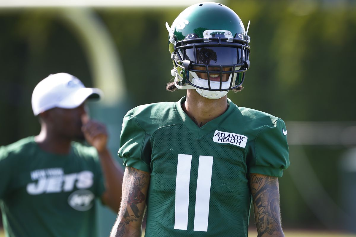 New York Jets wide receiver Robby Anderson during Jets training camp at Atlantic Health Center.