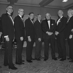 BYU head football coach LaVell Edwards is honored by the National Kidney Foundation in March 1990.