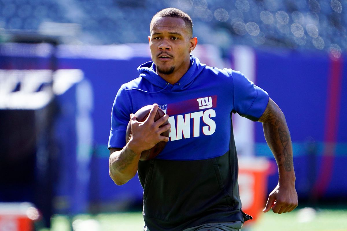 New York Giants wide receiver Kenny Golladay warms up on the field before the game at MetLife Stadium on Sunday, Sept. 26, 2021, in East Rutherford. Nyg Vs Atl
