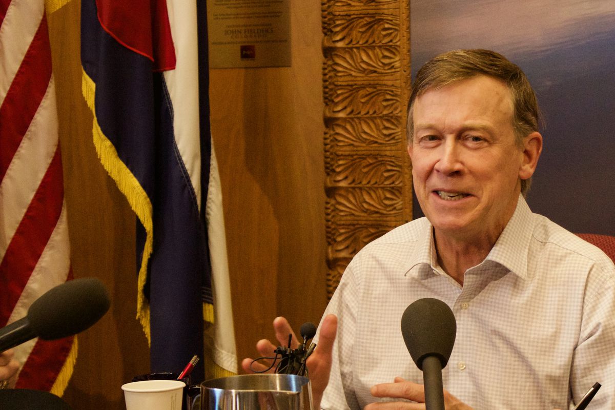 Gov. John Hickenlooper spoke to reporters on the eve of the 2017 General Assembly.