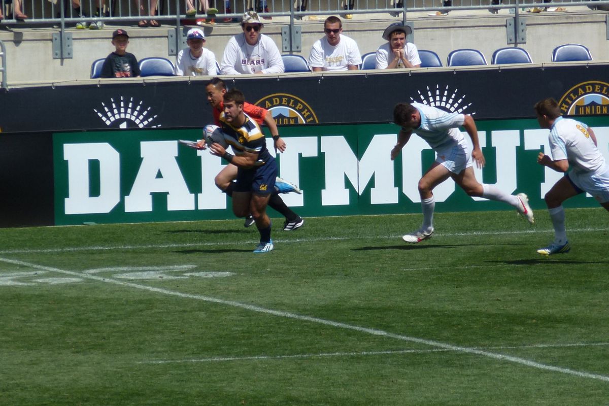 Cal captain Seamus Kelly got a try in the 20-17 semifinal win over UCLA