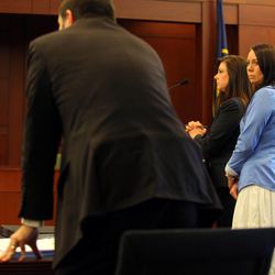 Jamie Waite attends her sentencing Friday, April 12, 2013, in Ogden's 2nd District Court. The former volunteer swim coach was sentenced to 210 days in jail for having a sexual relationship with a student on the team.