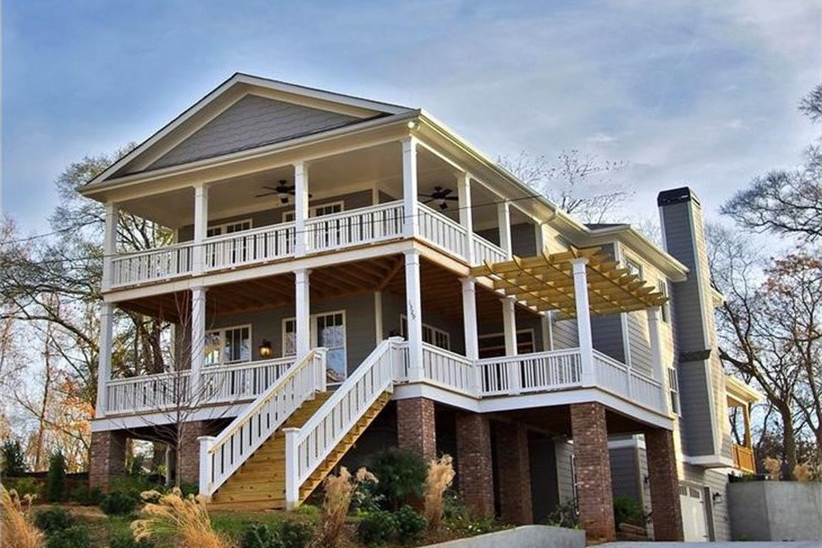 A new Edgewood home in Atlanta with porches all over the place. 