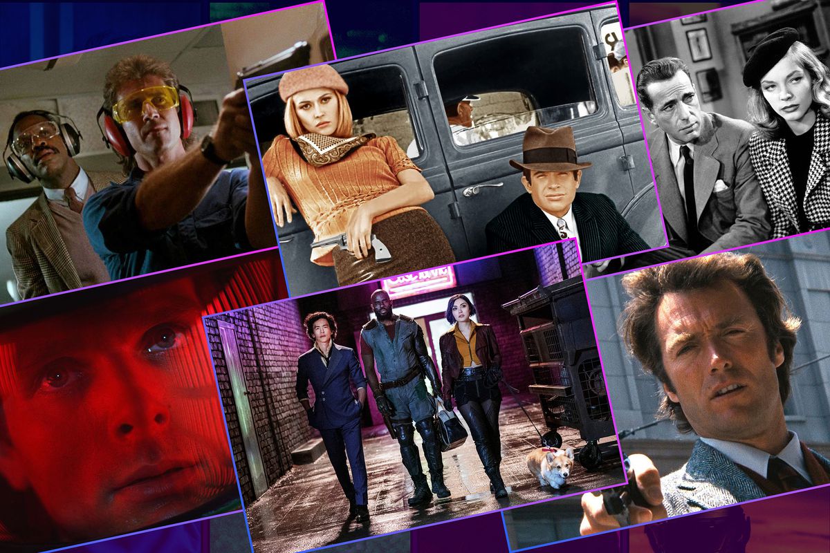 Graphic grid featuring stills from various movies and the show Cowboy Beebop