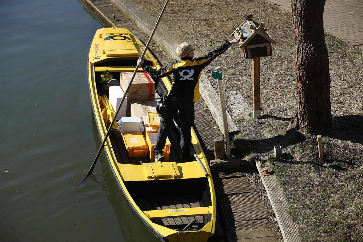 Deutsche Post Deliver Via Canoe In The Spreewald Canals
