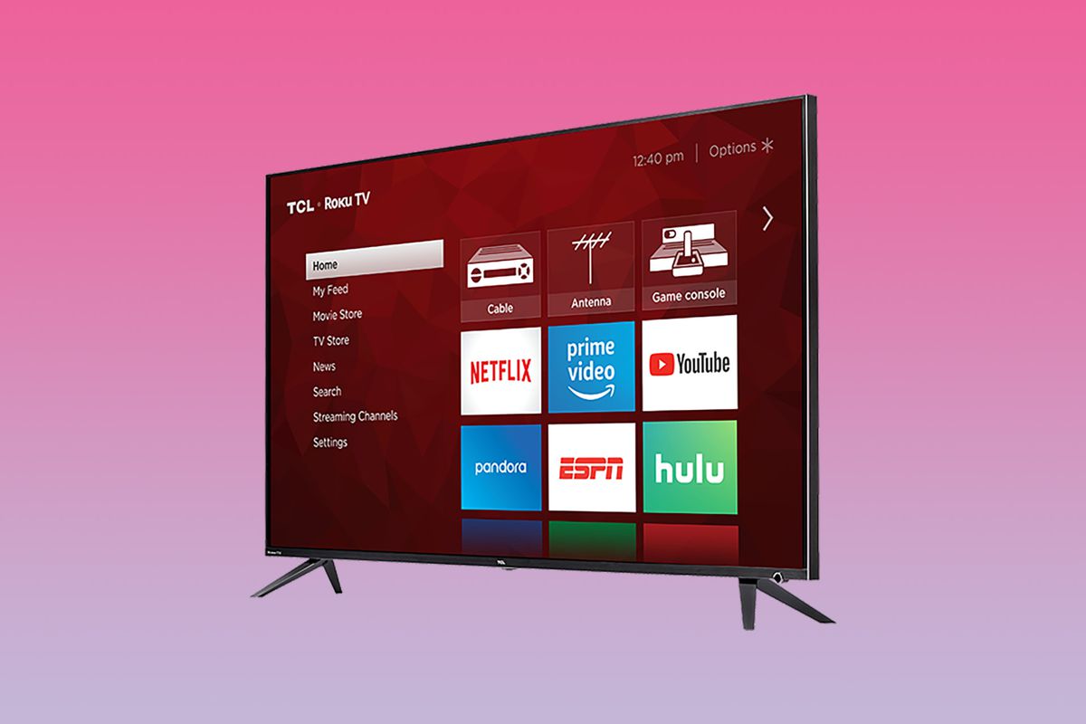 TCL 6-Series 4K TV (R617) with Roku menu homescreen