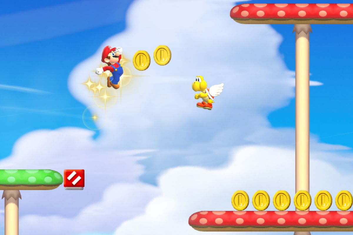 Super Mario Run iPad screenshot - climbing gameplay