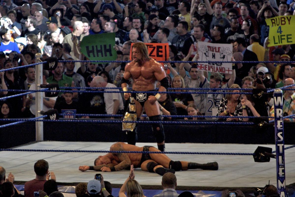 Did Triple H's mere presence ruin yet another hot angle with a potential breakout star?  Photo via <a href="http://upload.wikimedia.org/wikipedia/commons/c/c1/WrestleMania_XXV_-_Triple_H_vs_Orton_2.jpg">upload.wikimedia.org</a>.