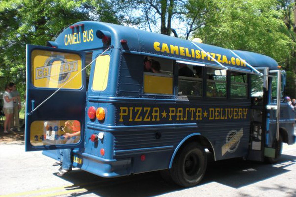 The Cameli’s Pizza bus.