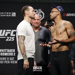 CM Punk and Mike Jackson square off at UFC 225 weigh-ins.