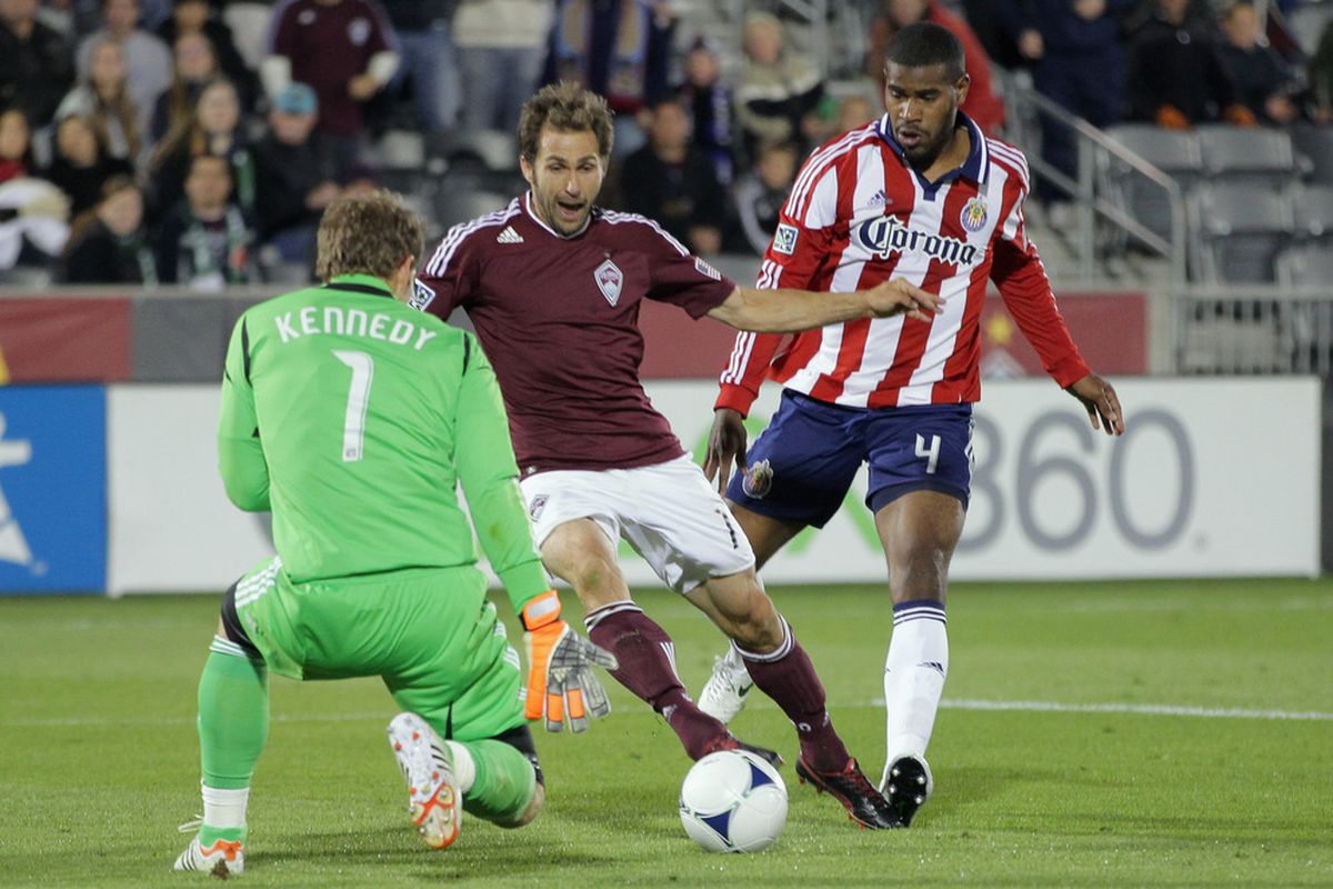 COMMERCE CITY, CO - APRIL 28:  Chivas and Colorado are looking for points! (Photo by Doug Pensinger/Getty Images)