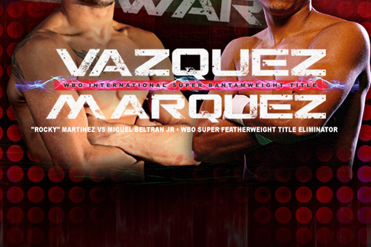 For now, Wilfredo Vazquez Jr vs Rafael Marquez is still on for October 6.