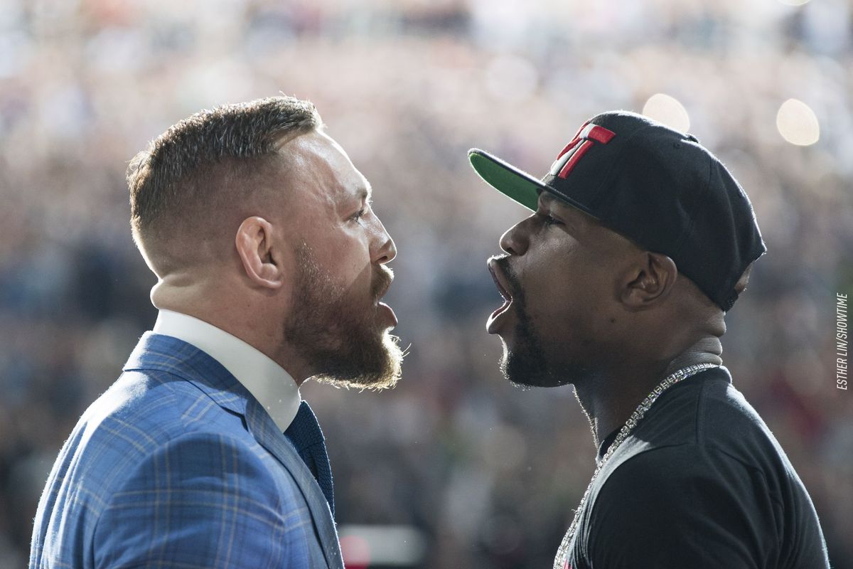 Conor McGregor and Floyd Mayweather face off in a boxing superfight on Aug. 26 in Las Vegas.