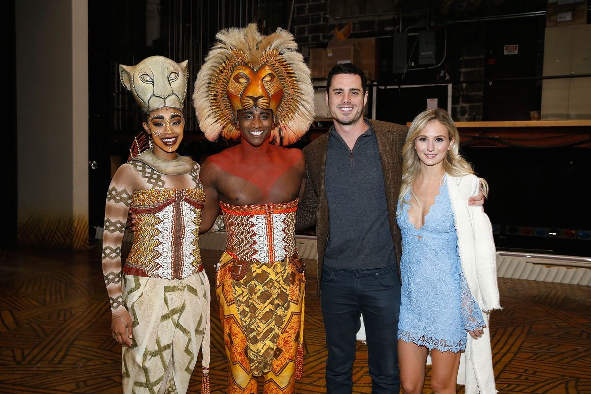 'Bachelor' Ben Higgins And Fiancee Lauren Bushnell Visit 'The Lion King' On Broadway