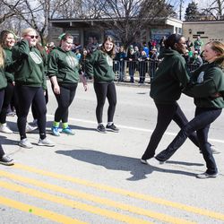 The Weber School of Irish Dance in the Chicago South Side St. Patrick’s Day Parade, Sunday, March 17th. | James Foster/For the Sun-Times