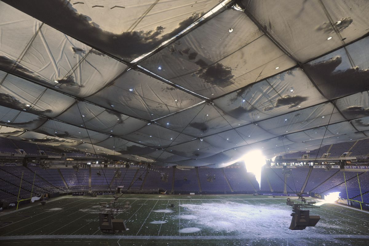 Repairs Continues After Metrodome Roof Collapses