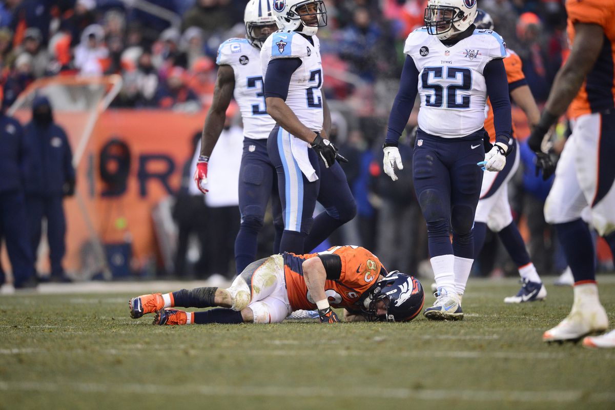 Denver Broncos receiver Wes Welker suffers a concussion.