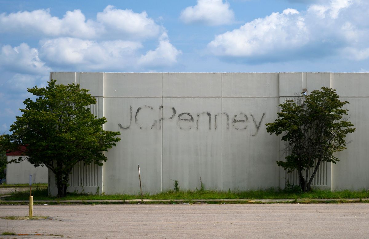 The exterior of a former JCPenney location.