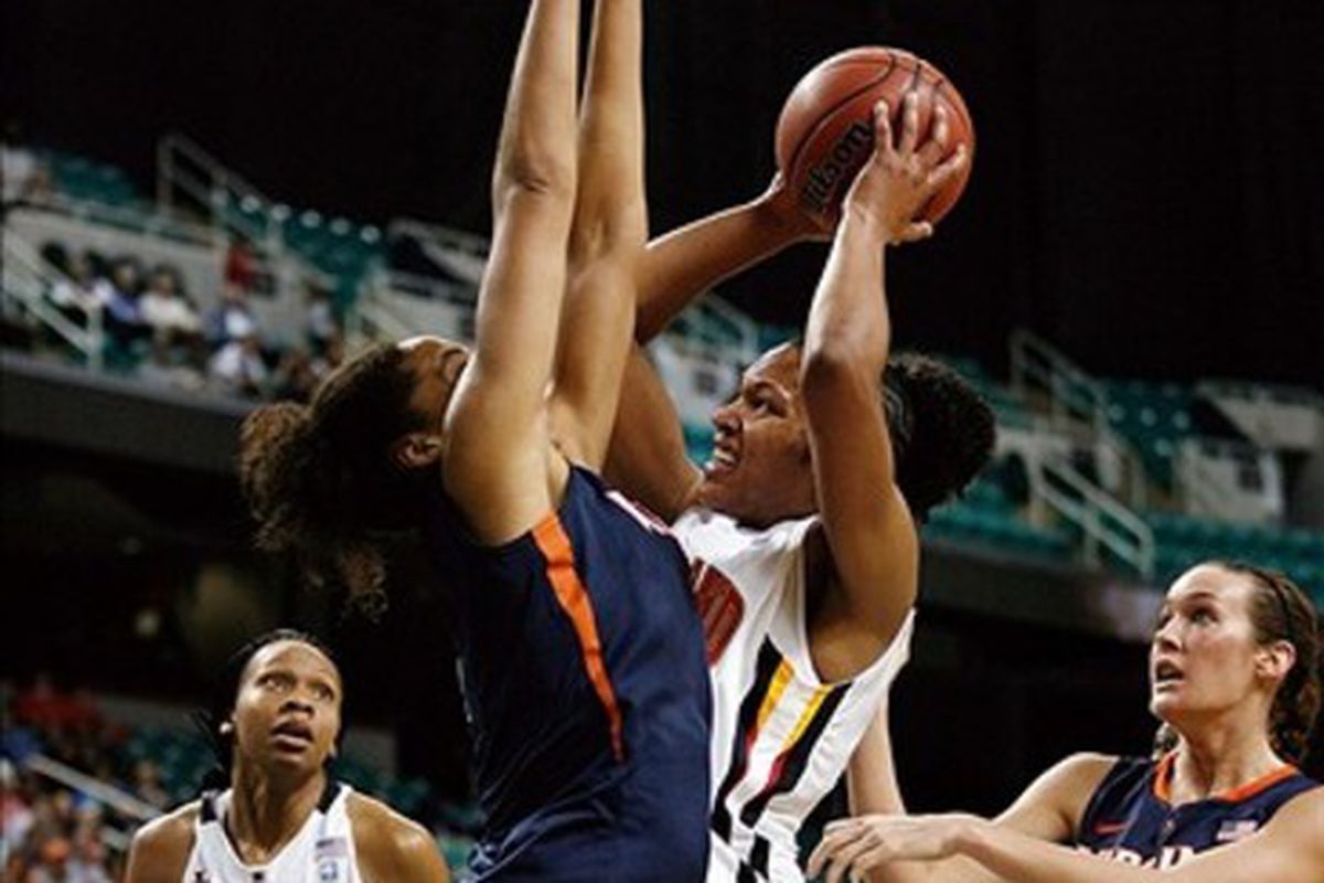 Virginia's Simone Egwu showing defensive prowess