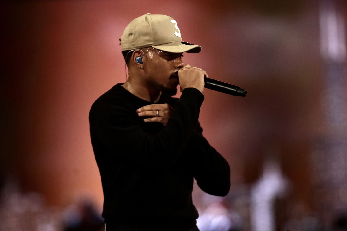 Chance the Rapper performs during halftime of the 69th NBA All-Star Game at the United Center on February 16, 2020.