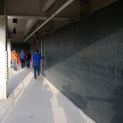 6:38 p.m. The walkway under the left-field porch/video board - 