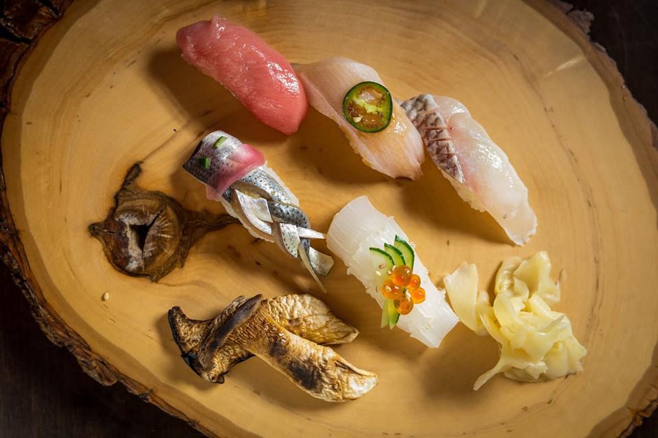 A plate of nigiri from Sushi Seki.