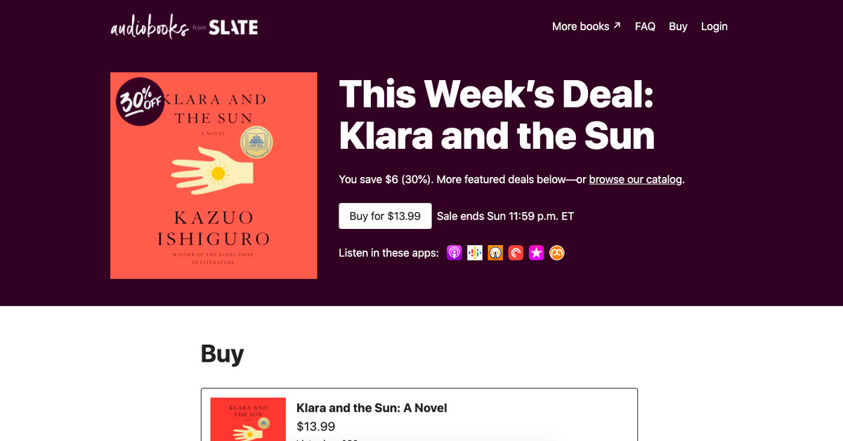 Slate is selling audiobooks that you can listen to through your podcast app