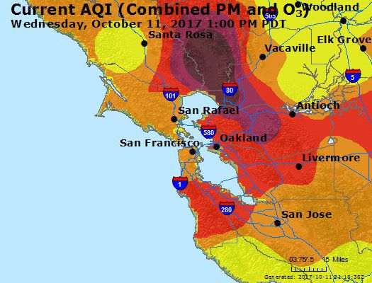 AQI conditions for Wednesday, October 11.