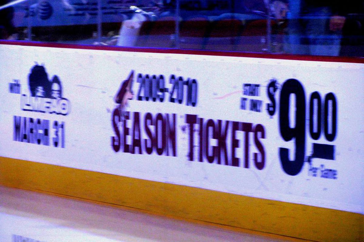 Phoenix Coyotes season ticket prices look pretty affordable to anyone from Edmonton or Calgary. 