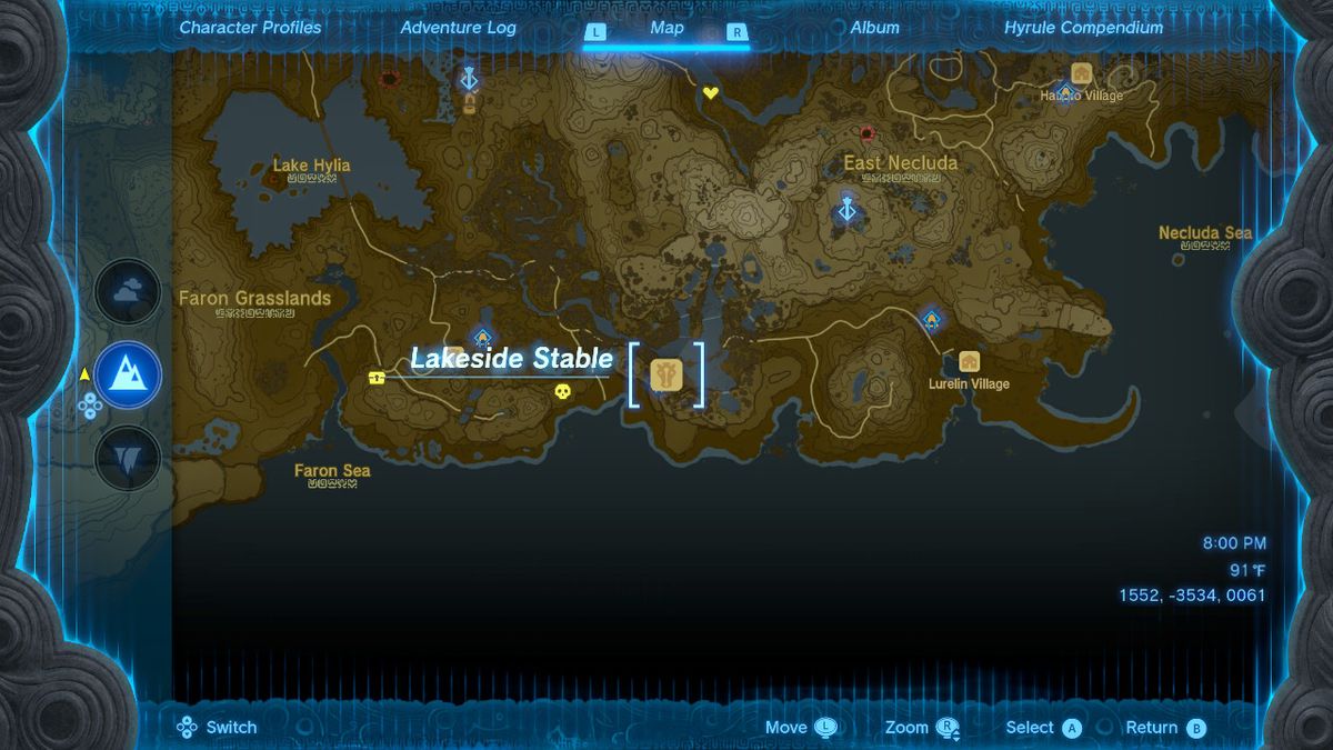 Map of the Lakeside Stable location