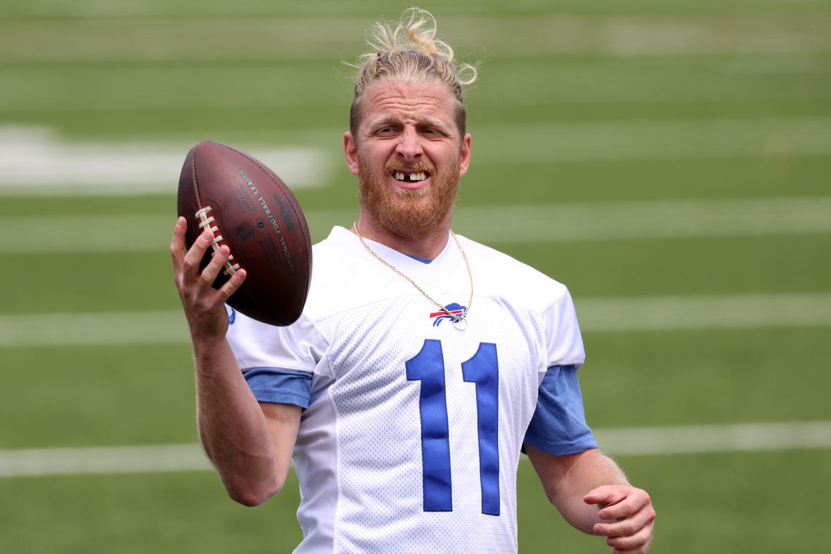 Cole Beasley #11 of the Buffalo Bills during OTA workouts at Highmark Stadium on June 2, 2021 in Orchard Park, New York.
