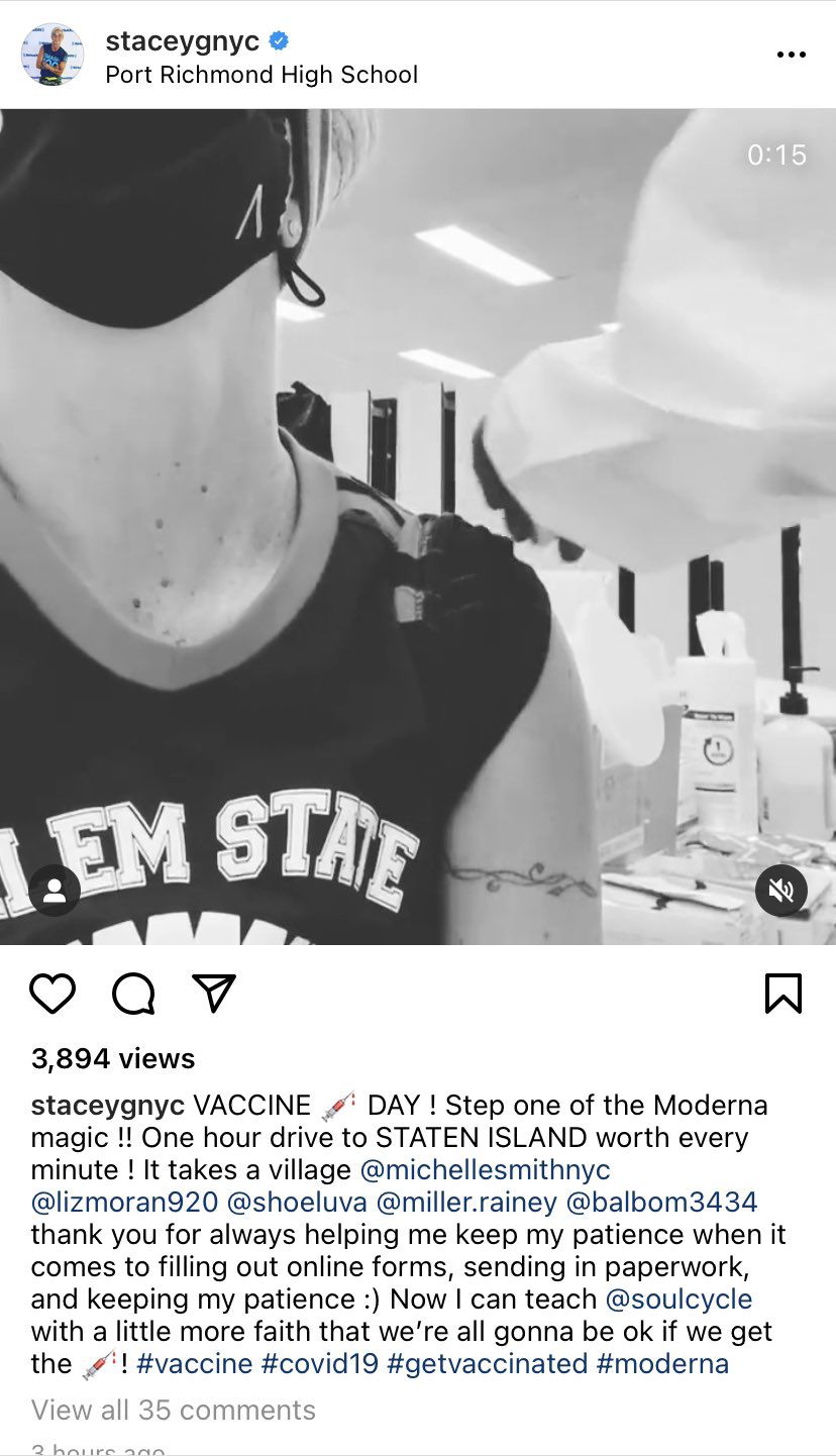 Stacey Griffith’s vaccine Instagram post.